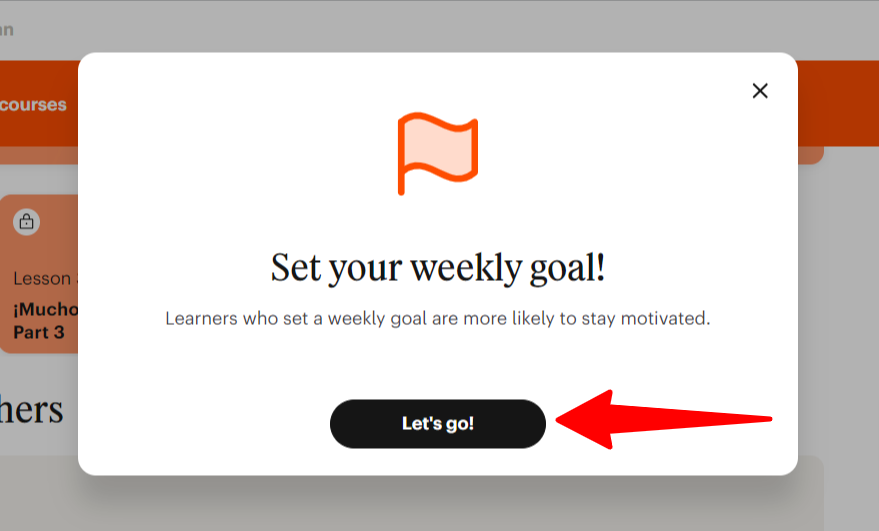 Setting weekly goals on Babbel