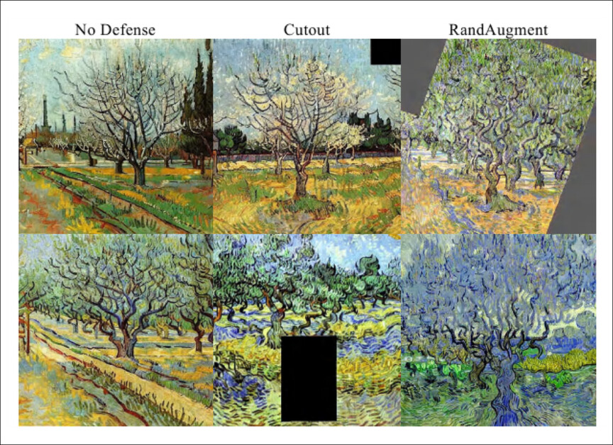 Images produced under Stable Diffusion V1.4, fine-tuned with defensive measures – which drastically lower image quality.