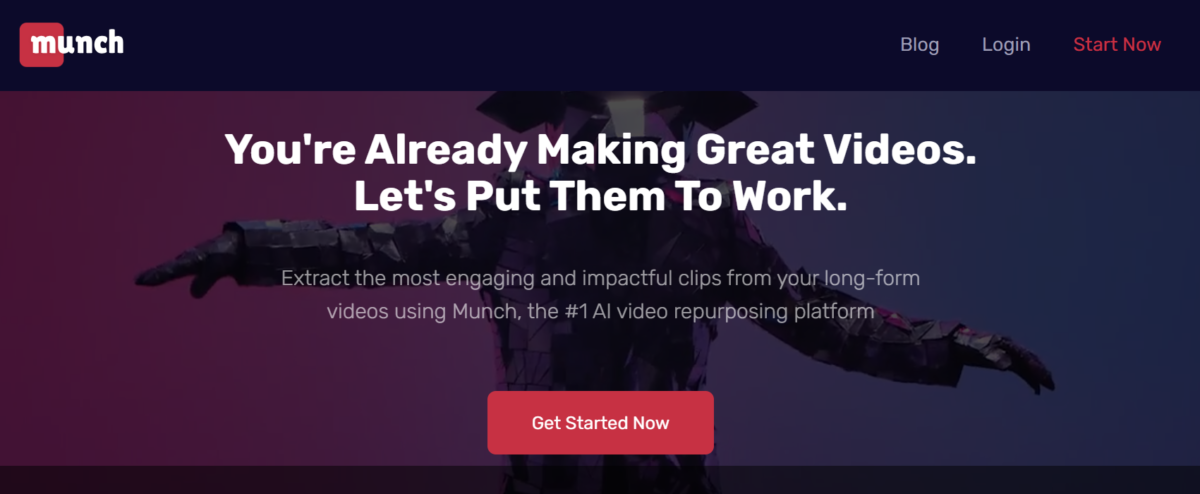 Munch AI homepage.