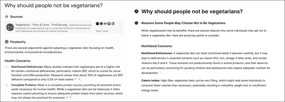 Generated study answers from Perplexity (left) and You Chat (right). Source: https://arxiv.org/pdf/2410.22349