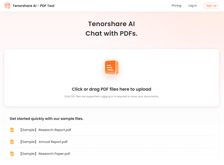 Tenorshare AI homepage.