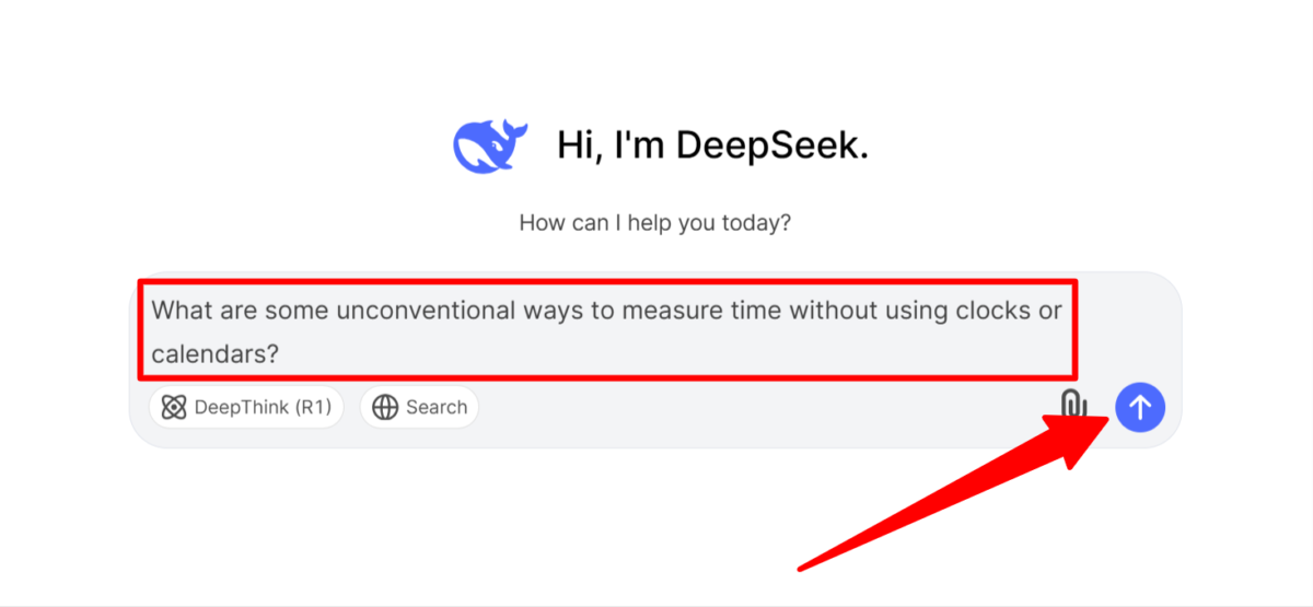 Asking DeepSeek a basic question.