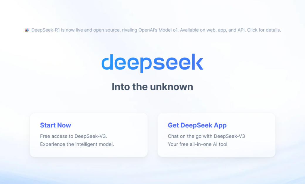 DeepSeek homepage.