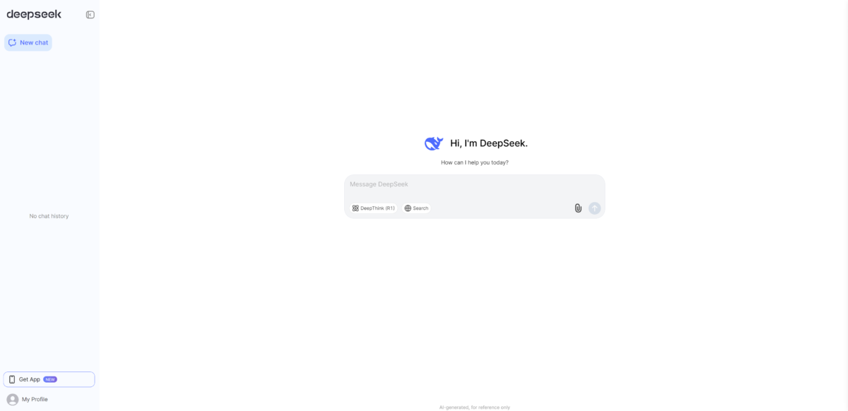 The DeepSeek chatbot.