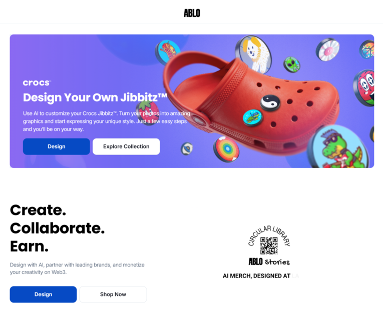 Ablo homepage.