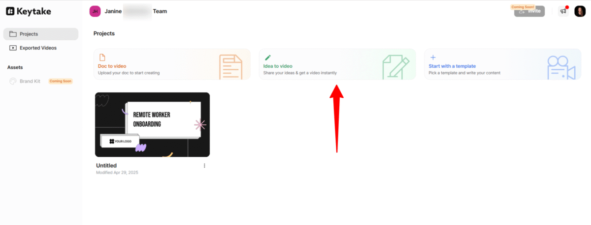 Generating a video from a text prompt with Keytake.