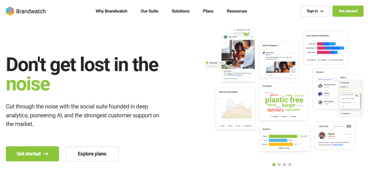 Brandwatch homepage.