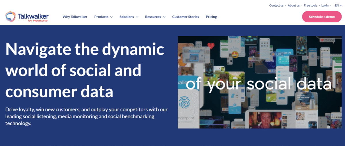 Talkwalker homepage.