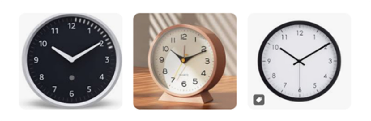 From the new paper, an example of the prevalence of the 'ten past ten' time in analog clock images.