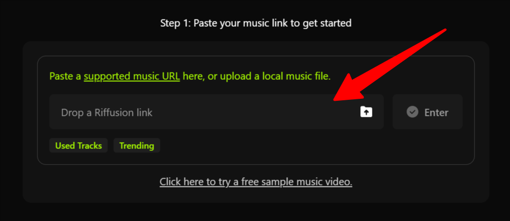 pasting a music link into Freebeat.