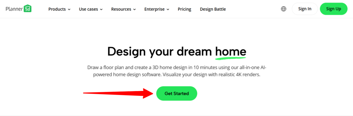 Getting started with Planner 5D.