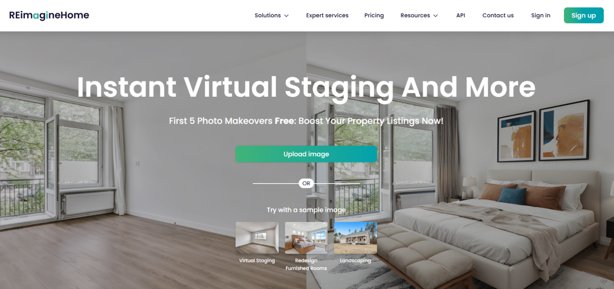 REimagineHome homepage.