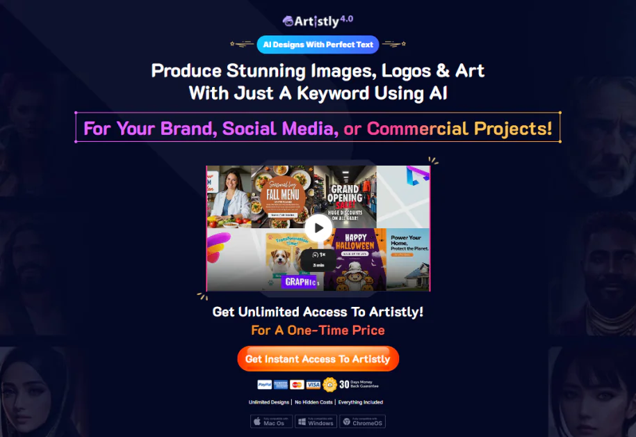 The Artistly homepage.