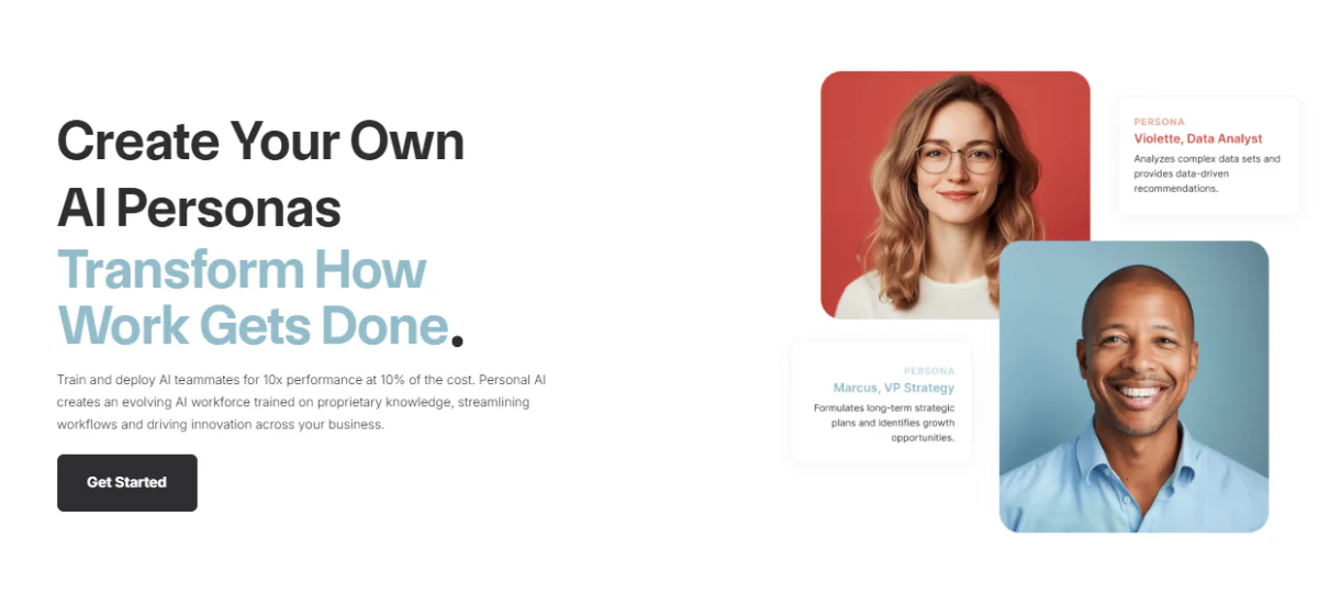 The PersonalAI homepage.
