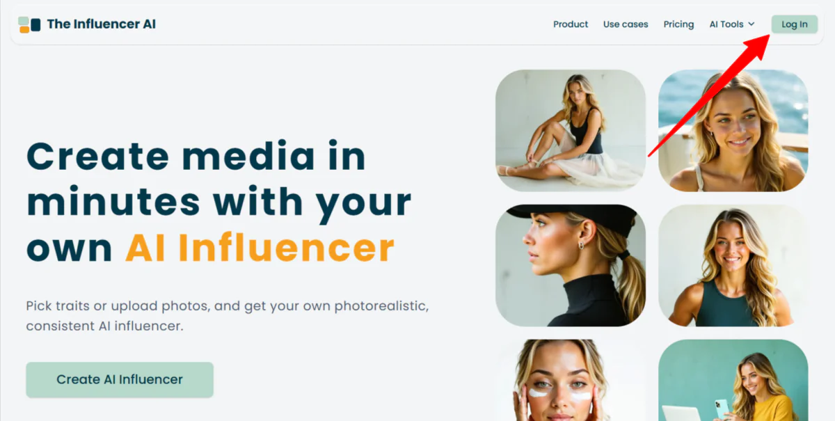 Logging in to The Influencer AI.